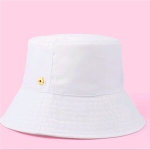 Stoney Clover Lane pink and white reversible bucket hat